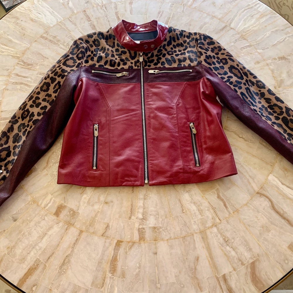 The Might Company Contrast Leather Jacket